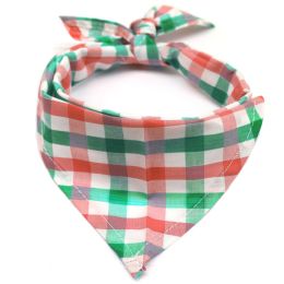 Pet Towelettes Dog Cat Plaid (Option: Light green red and white-S)