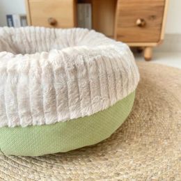 Soft Thickened Warm Kennel Round Cat Dog Pad (Option: Green-L)