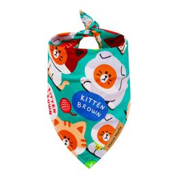 Cute Cartoon Pet Saliva Towel Spring And Summer (Option: The cat with the grass green-M)