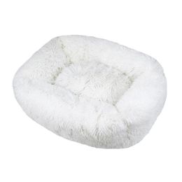 Winter Plush Pet Nest Square Mat (Option: White-XL)