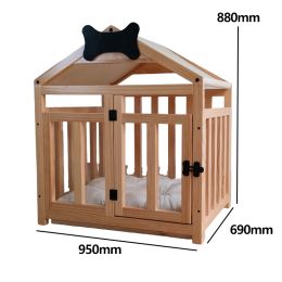 Indoor Solid Wood Doghouse Removable And Washable (Option: Wood color-Trumpet)