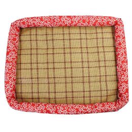 Kennel Sleeping Mat Nest Ice Pad Dog Mat (Option: Red-S)