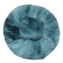 Simple Plush Winter Warm Pet Nest (Option: Tie dye haze blue-100cm)