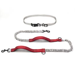 Multifunctional Running Reflective Double Telescopic Dog Leash Dog Chain Lead Rope (Option: Red4212)