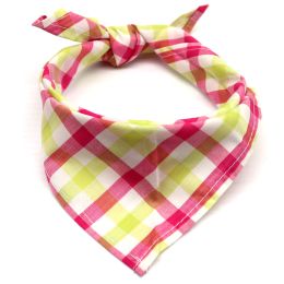 Pet Towelettes Dog Cat Plaid (Option: Rose yellow and white check-M)