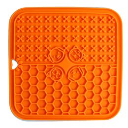 Silicone Pet Suction Cup Licking Pad Pet Placemat Silicone Licking Plate Pad (Option: 2cells orange)