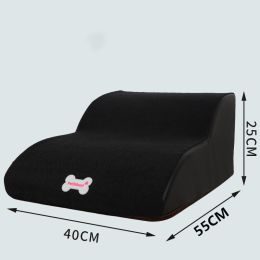 Small Dog Teddy On The Sofa To Bed Climbing Ladder Slope Model (Option: Double black-Separate coat)