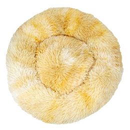 Simple Plush Winter Warm Pet Nest (Option: Tie dye yellow-120cm)