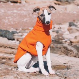 Winter Polar Fleece High Collar Soft Italian Greyhound Whippet Dog Clothing (Option: Orange-4XL)