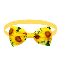 Sunflower Pet Bow Tie Dog Summer Decoration (Option: Yellow sunflower)