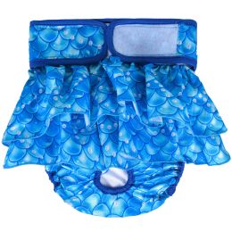 Big Dog Pee Pants Leak-proof Physiological Pants (Option: Mermaid blue-L)