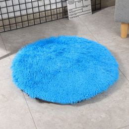 Dog Pad Kennel Pad Size Medium Dog Winter Warm Pet Blanket (Option: Blue-100cm)