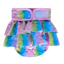 Big Dog Pee Pants Leak-proof Physiological Pants (Option: Mermaid rainbow-M)