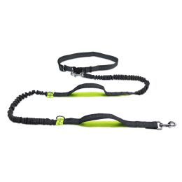 Multifunctional Running Reflective Double Telescopic Dog Leash Dog Chain Lead Rope (Option: Fluorescent Green4210)