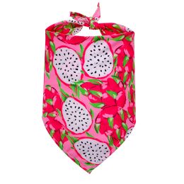 Pet Triangle Drool Towel Summer Fruit For Dogs (Option: Red bottom pitaya-M)