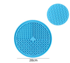 Sucker Slow Food Pad Shower Distracting Pet Pad Silicone Dog Licking Pad Slow Food Pad (Option: Blue-20cm-Round Bone)