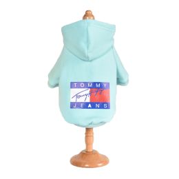 Hoodies Dog Clothes Winter For Small Medium Dog Hooded Shirt For Pet Puppy Costume French Sweaters Warm Fleece Christmas (Option: Blue-XXL)