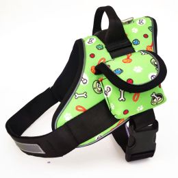 Special Sale New Explosion-proof Flush Pet Chest Braces Dog Braces K9 Pet Leash (Option: Bone green-2XL)