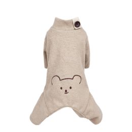 Pet All-inclusive Four-leg Cotton Pajamas (Option: Khaki-2XL)