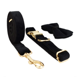 Velvet Pet Collar Traction Rope (Option: Dog Circle Dog Rope Bow6-XL)