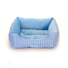 Bone Pattern Teddy Kennel Small And Medium-sized  For All Seasons (Option: Light Blue-L)