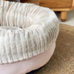 Soft Thickened Warm Kennel Round Cat Dog Pad (Option: Pink-S)