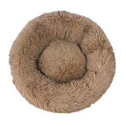 Kennel Round Cotton Pet Winter Warm Sleeping Bed For Dogs (Option: Light Brown-100cm)