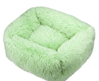 Winter Plush Pet Nest Square Mat (Option: Light Green-XS)