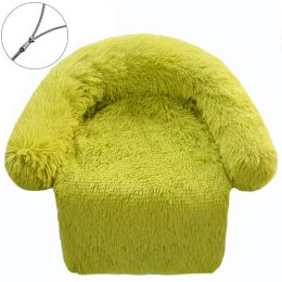 Zipper Dismantling And Washing Style Plush Dog Kennel Plush Blanket Pet Litter Sofa (Option: Apple green-110x130cm)