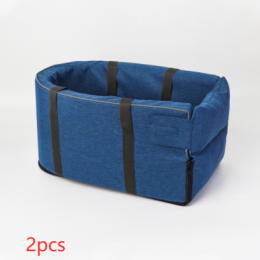 Pet Car Kennel Safety Seat Multifunctional Convenient Handbag (Option: Blue-2PCS)