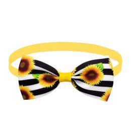 Sunflower Pet Bow Tie Dog Summer Decoration (Option: Striped sunflower)