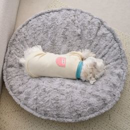 Little Rabbit Velvet Cloud Nest Deep Sleeping Dog (Option: Modern Star Grey-Round nest-L)