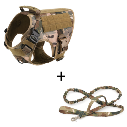 Outdoor Tactical Dog Vest With Leashes (Option: Camouflage-XL)