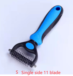 Stainless Steel Hair Removal Cleaning And Opening The Knot Comb (Option: Blue-S-Single side)