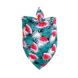 Tropical Wind Fruit Pet Drool Towel For Dogs (Option: Deep turtle leaf watermelon-M)