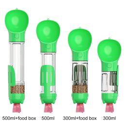 Pet Multi-functional Water Bottle (Option: Green-500ml with food box)