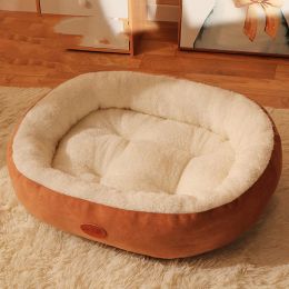 Winter Warm Dog And Cat Nest Winter Sleep Removable And Washable (Option: Khaki-2XL)