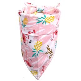 Spring And Summer Pet Dog Saliva Towel (Option: Pink flamingos-S)