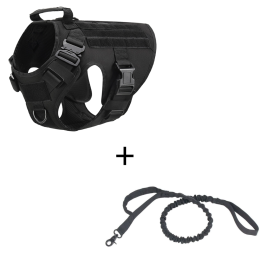 Outdoor Tactical Dog Vest With Leashes (Option: Black-XL)