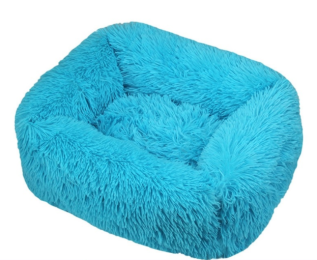 Winter Plush Pet Nest Square Mat (Option: Light Blue-S)