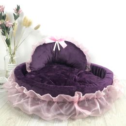 Pet Bed Princess Dog Nest Fantasy (Option: Purple-S)