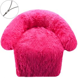 Zipper Dismantling And Washing Style Plush Dog Kennel Plush Blanket Pet Litter Sofa (Option: Rose Red-110x130cm)