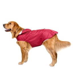 Spring And Autumn Pet Raincoat Rain Poncho Large Dog Clothes Reflective Super Waterproof (Option: Red-6XL)