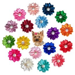 Pet Supplies Head Flower Bow Rubber Band Petal Pearl (Option: )