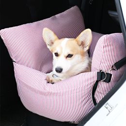 Dog Car Nest Co-pilot Removable And Washable Pet Car Artifact (Option: Red Stripes)