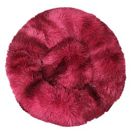 Simple Plush Winter Warm Pet Nest (Option: Tie dye wine red-100cm)