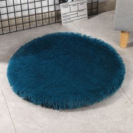 Dog Pad Kennel Pad Size Medium Dog Winter Warm Pet Blanket (Option: Cyan blue-100cm)