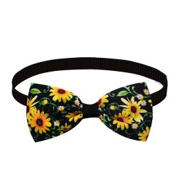 Sunflower Pet Bow Tie Dog Summer Decoration (Option: Black sunflower)