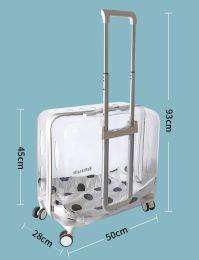 Doggy Space Capsule Pet Portable Large Capacity Out Pull Rod Box (Option: White-50cmx28cmx45cm)