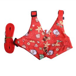 Rabbit Hand Holding Rope Cat Chest Strap (Option: Red Christmas Dress-S)